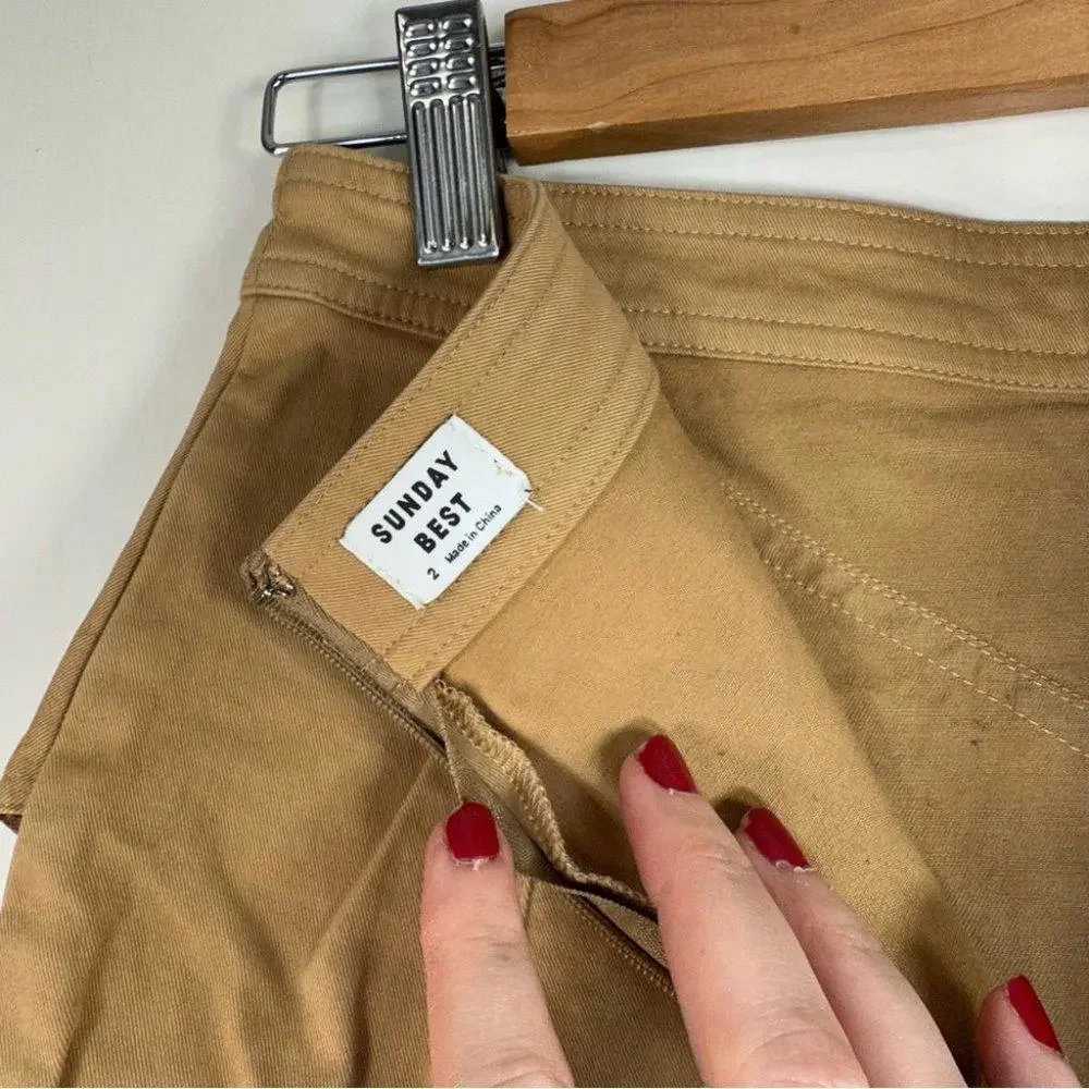 Aritzia Sunday Best Whitney Ruffle Mini Skirt - 2 - Tan